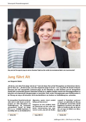 Jung führt Alt – Artikel in der Fachzeitschrift: QM-Praxis in der Pflege, Ausgabe Juli/August 2019