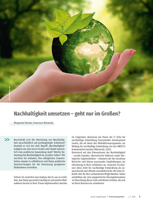 Nachhaltigkeit umsetzen – geht nur im Großen?
