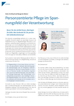 Personzentrierte Pflege im Spannungsfeld der Verantwortung Personzentrierte Pflege im Spannungsfeld der Verantwortung