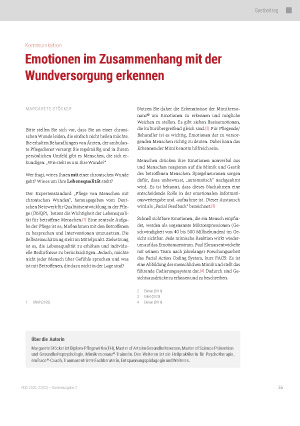 Emotionen im Zusammenhang mit der Wundversorgung erkennen